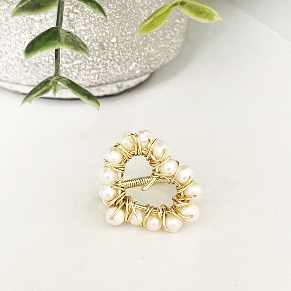 Artisan Heart ❤️ Freshwater pearl wrap ring - Picture 3 of 5
